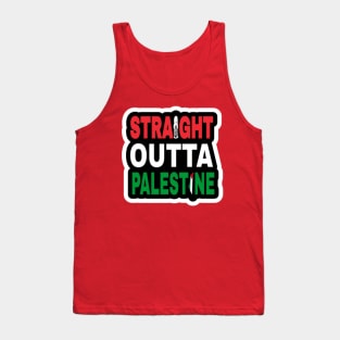 Straight Outta Palestine - Handala and Map - Sticker - Back Tank Top